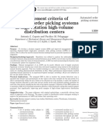 Management Criteria of Automated Order Picking Systems in High-Rotation High-Volume Distribution Centers