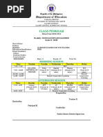 Class Program Template A4 Size