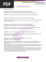 NCERT Solutions Class 9 English Chapter 2 The Sound of Music