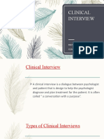 Clinical Interview: Prepared By: Clenuar, Fatima R. LPT