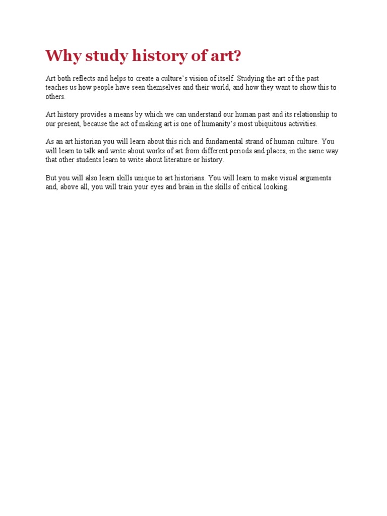 Why Study History of Art