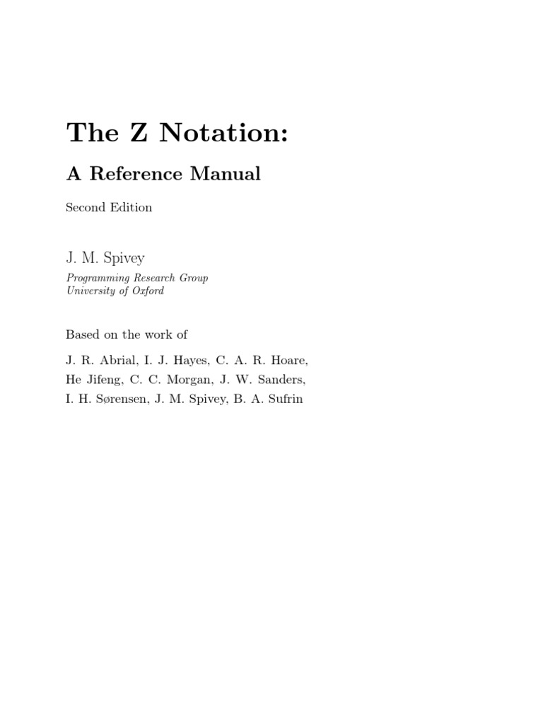 Z Notation | PDF | Programming Language | Specification (Technical ...
