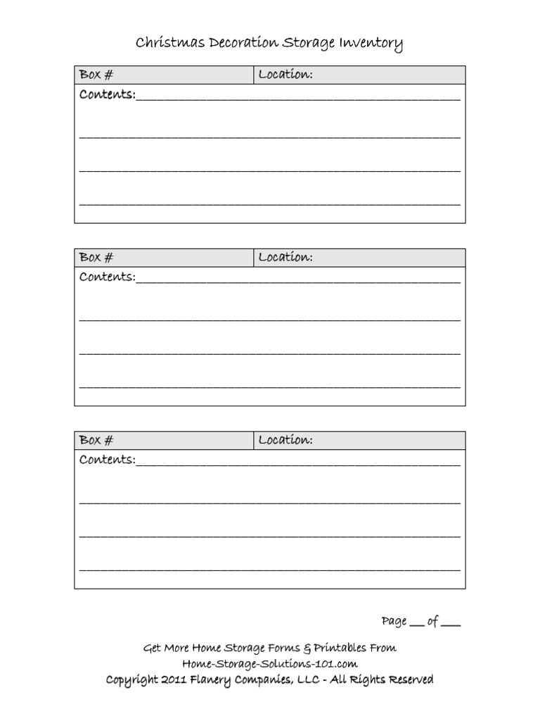 Christmas Decoration Storage Inventory2 | PDF | Career & Growth ...