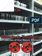 Historian Testimony A Collection of Oral History Abstracts Dov Levin 2013