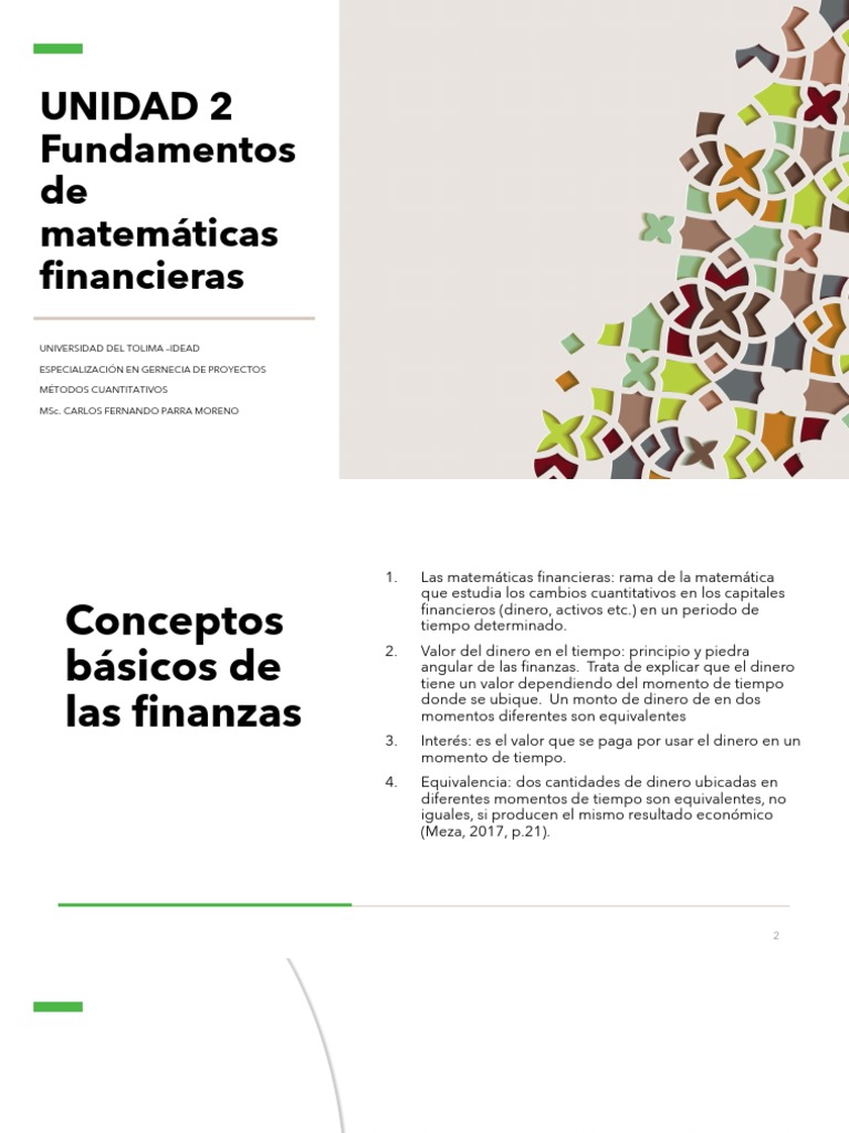 UNIDAD 2 Fundamentos de Matemáticas Financieras | PDF | Finanzas ...