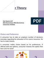 Consumer Theory: Kazi Zayana Arif BSS (Economics), MSS (Economics) University of Dhaka