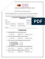 Questionnaire: How New Packaging Affect Consumer Buying Behavior of ITC Products (FMCG) ."