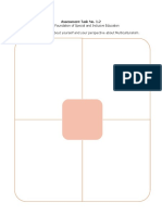 ED 124: Foundation of Special and Inclusive Education: Assessment Task No. 1.2