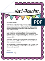 Student Teacher Intro Letter