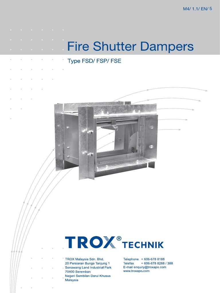 Trox FSD Fire Shutter Damper PDF