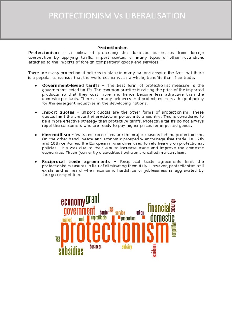 Understanding Protectionism Policies | PDF | Protectionism | Tariff