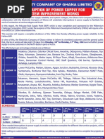 Timetable For Interruptions in Power Supply in Accra