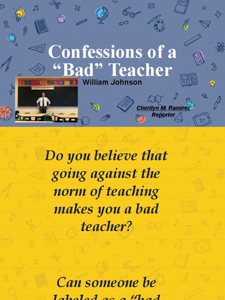 Confessions of A Bad Teacher | PDF | Teachers | Evaluation