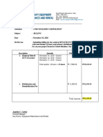 Heavy Equipment Rental Billing for Construction Project