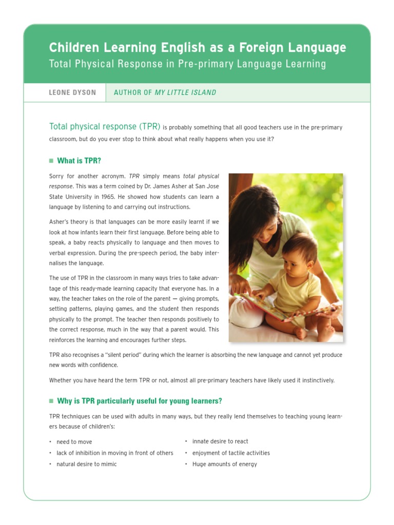TPR Techniques for Young Language Learners | PDF | Teaching | Applied ...