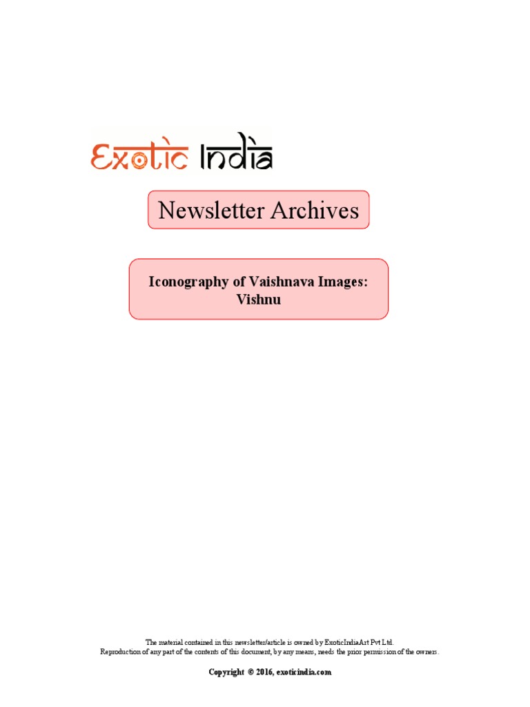 Iconography of Vaishnava Images - Vishnu | PDF | Vishnu | Vaishnavism