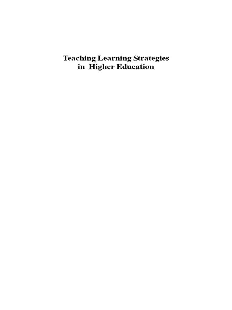 Teaching Learning Strategies in Higher Education | PDF | Constructivism ...