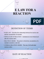 Rate Law For A Reaction