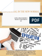 Educational in The New Normal: Latiza, Brian Eliezer D. Grade 10-Industrious ICF