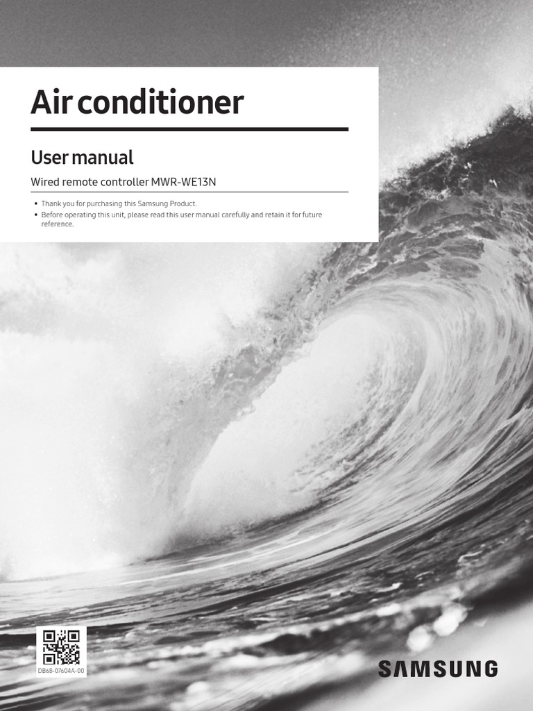 Samsung Wired Remote Controller Manual | PDF | Air Conditioning | Frost