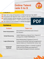 Vedantu Online Talent Exam - Grade 5 To 9: Pattern