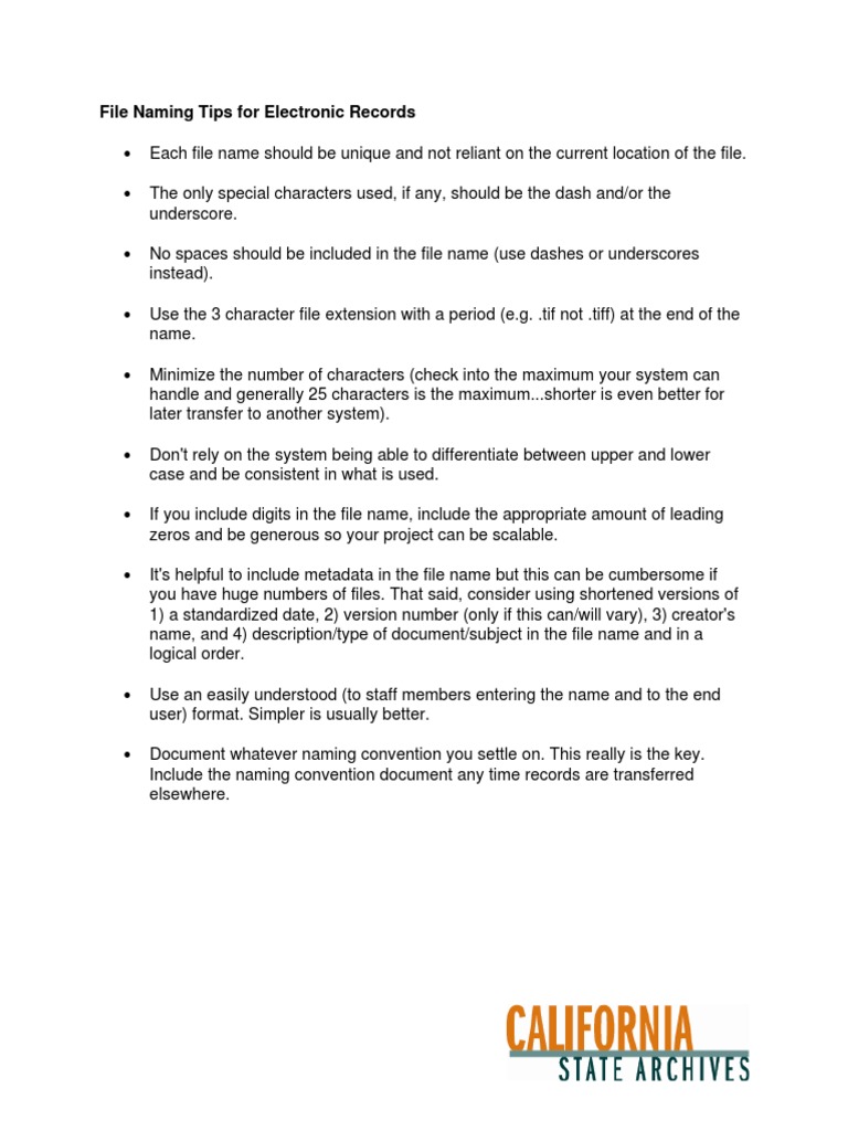 File Naming Tips For Electronic Records PDF