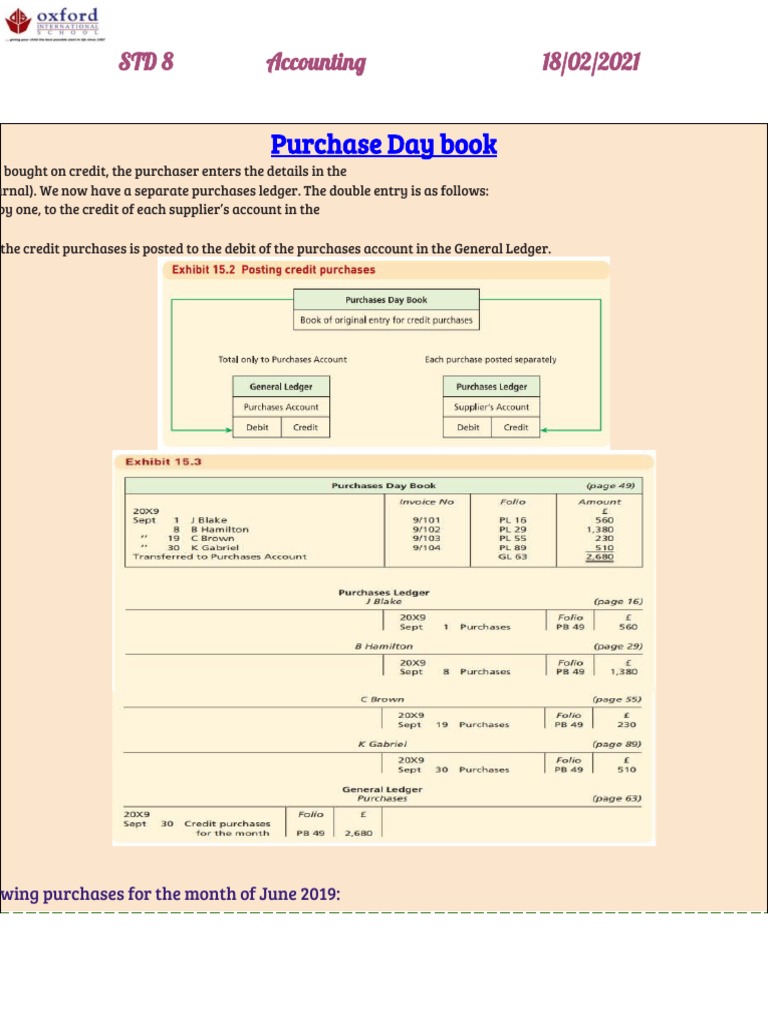 Purchase Day Book Entries for June 2019 | PDF | Business Economics ...