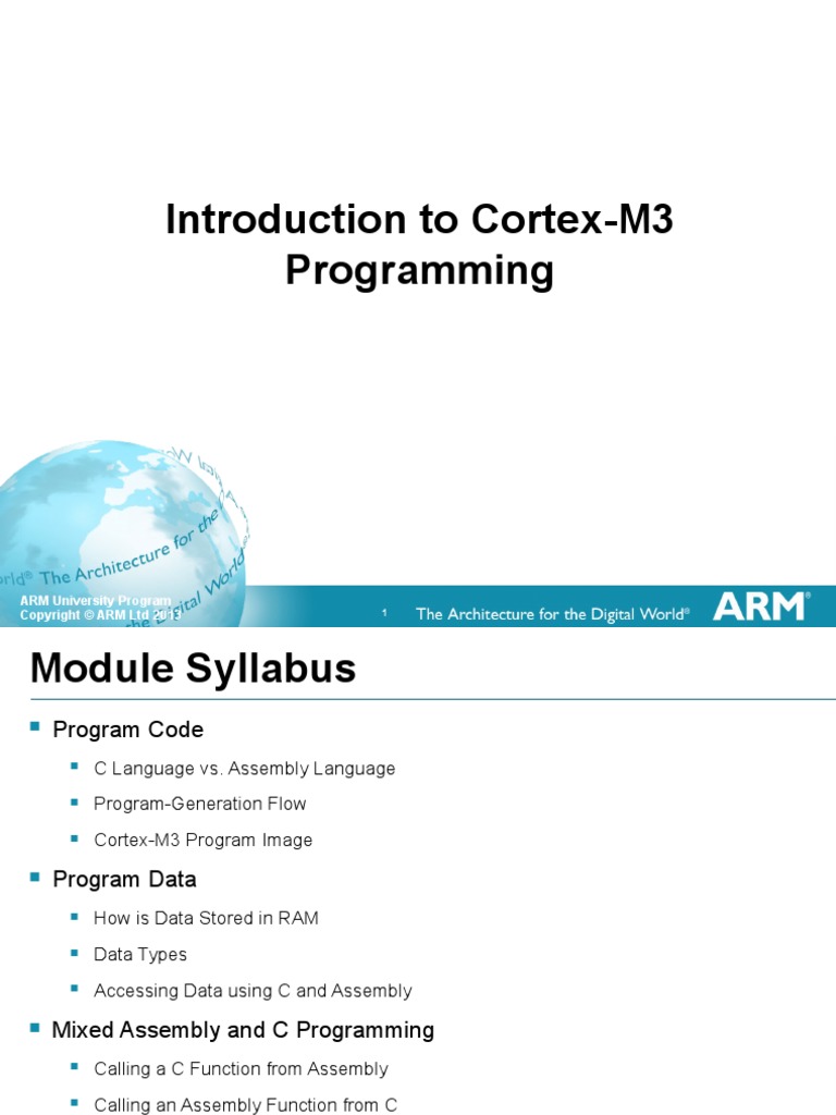 Introduction To CortexM3 Programming ARM University Program PDF