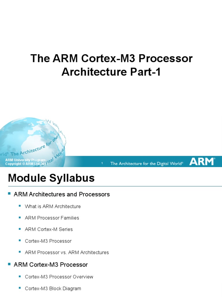 The ARM Cortex-M3 Processor Architecture Part-1 | PDF | Arm ...