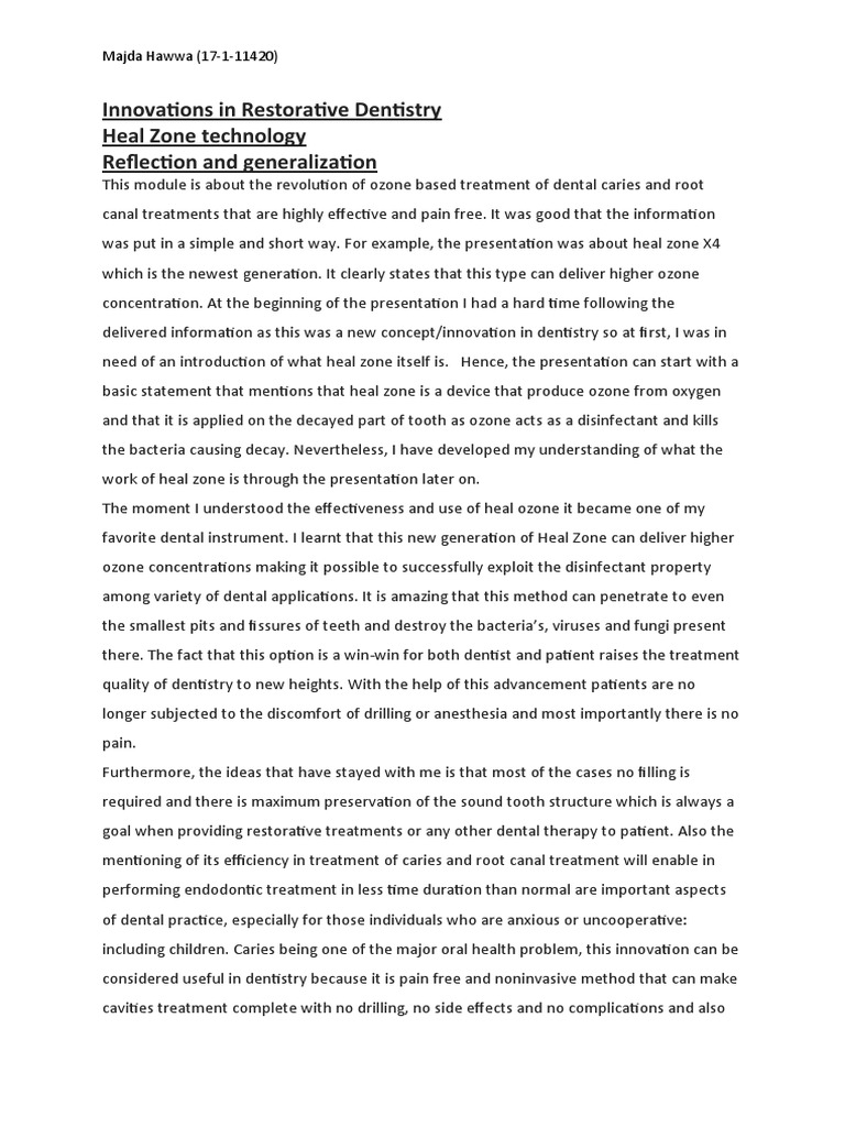 Innovations in Restorative Dentistry1st ASSIGNMENT PDF Dentistry