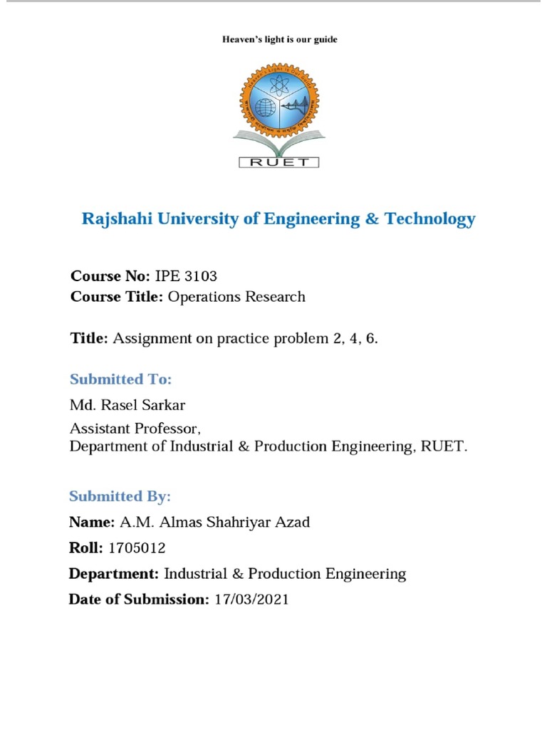 Rasel Sir Assignment | PDF