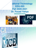 Educational Technology EDU-203 Fall 2020-2021 Dr. Fouad Yehya