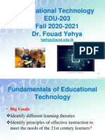 Educational Technology EDU-203 Fall 2020-2021 Dr. Fouad Yehya