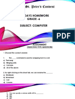 St. Peter's Convent: Holidays Homework Grade - 6 Subject: Computer