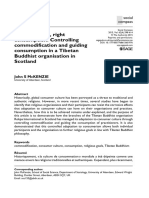 Right Business, Right Consumption: Controlling Commodification and Guiding Consumption in A Tibetan Buddhist Organisation in Scotland