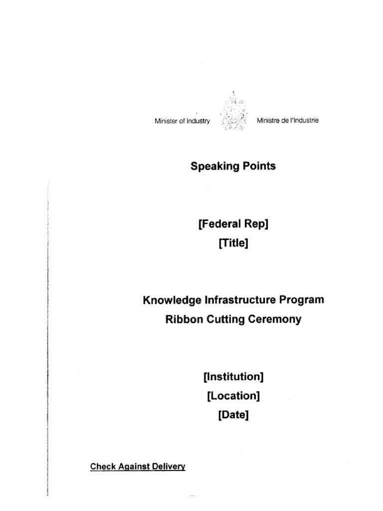 Kip Kit Speakingnotes | PDF | Canada | Innovation