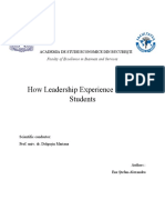How Leadership Experience Affects Students: Academia de Studii Economice Din Bucureşti