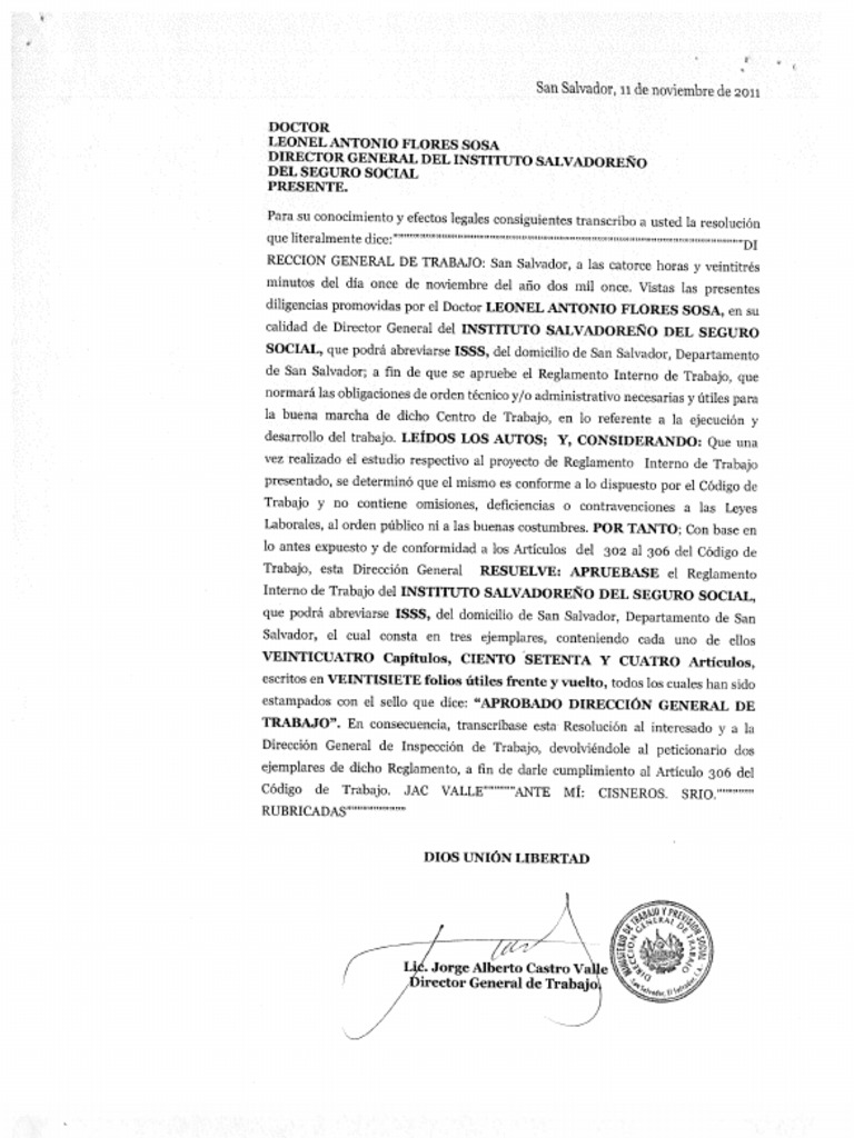 Reglamento Interno Del ISSS R17!11!11 | PDF