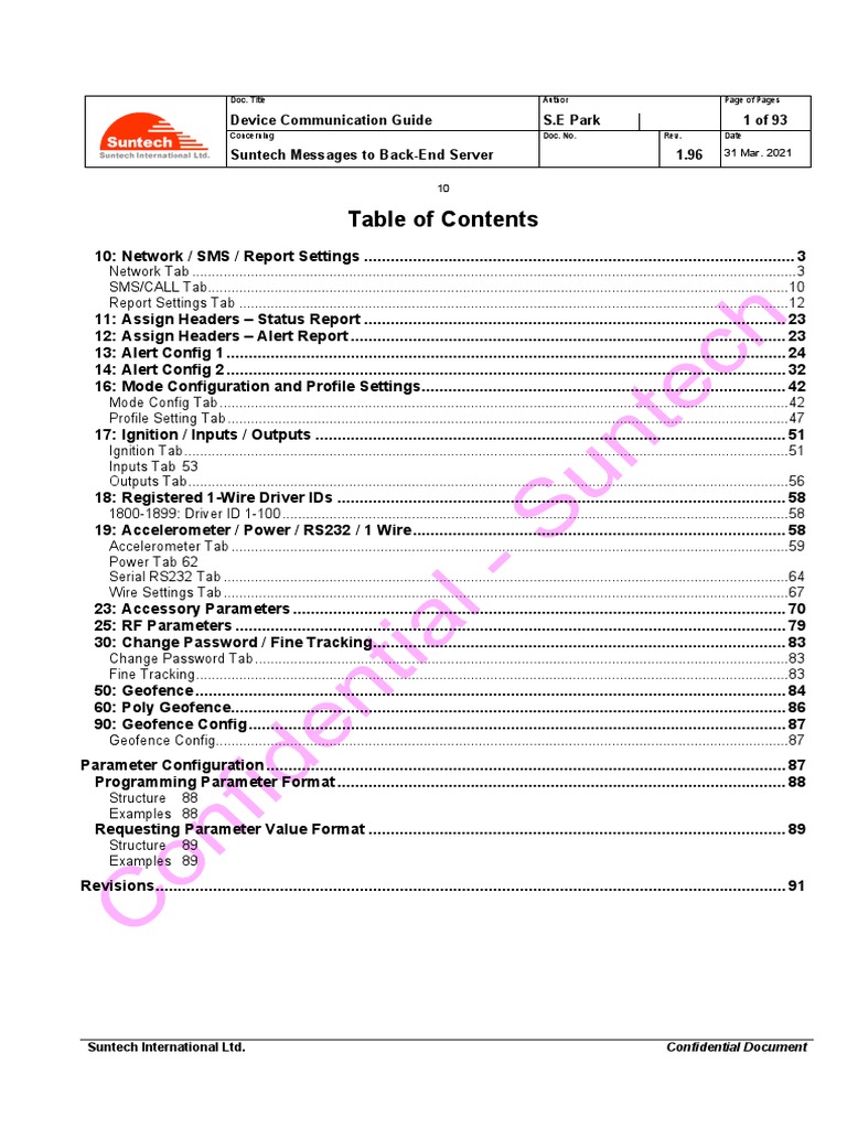Suntech Device Communication Guide | PDF | Transmission Control ...
