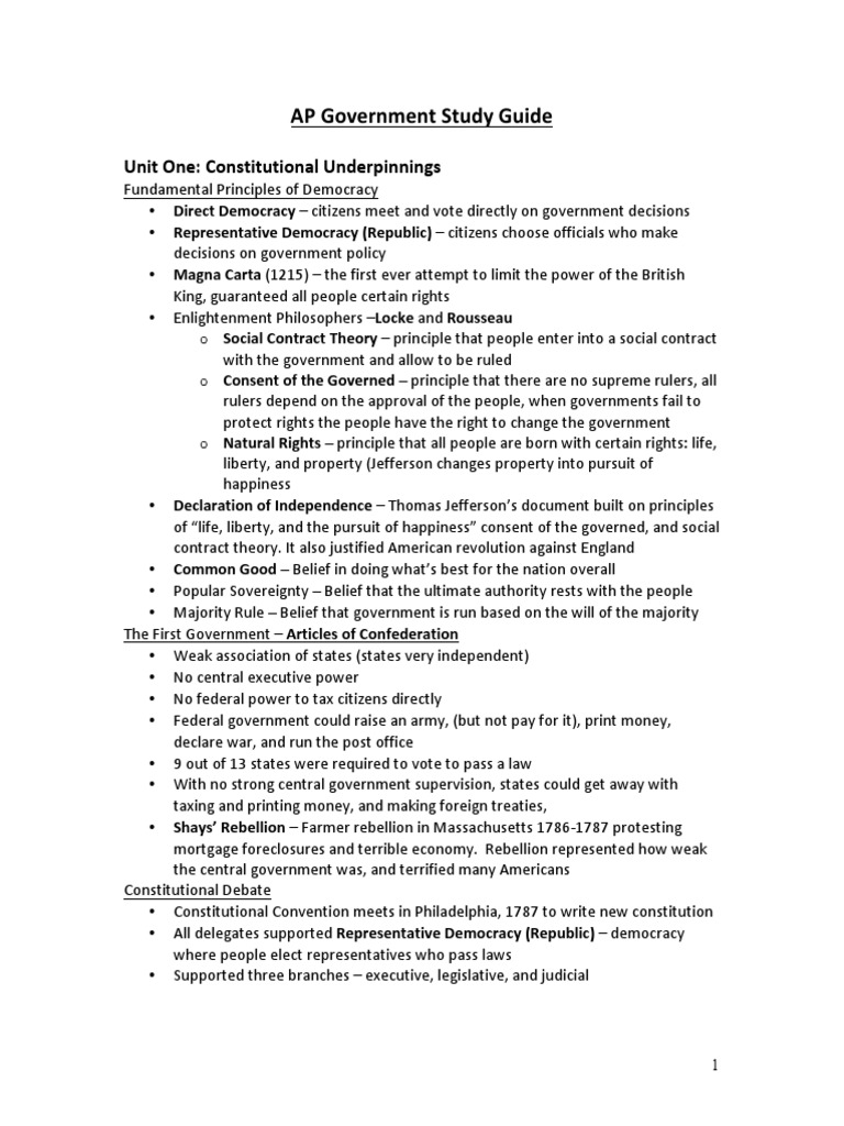 AP Government Study Guide Overview | PDF | Committee | U.S. State