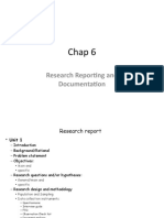 Chap 6: Research Reporting and Documentation