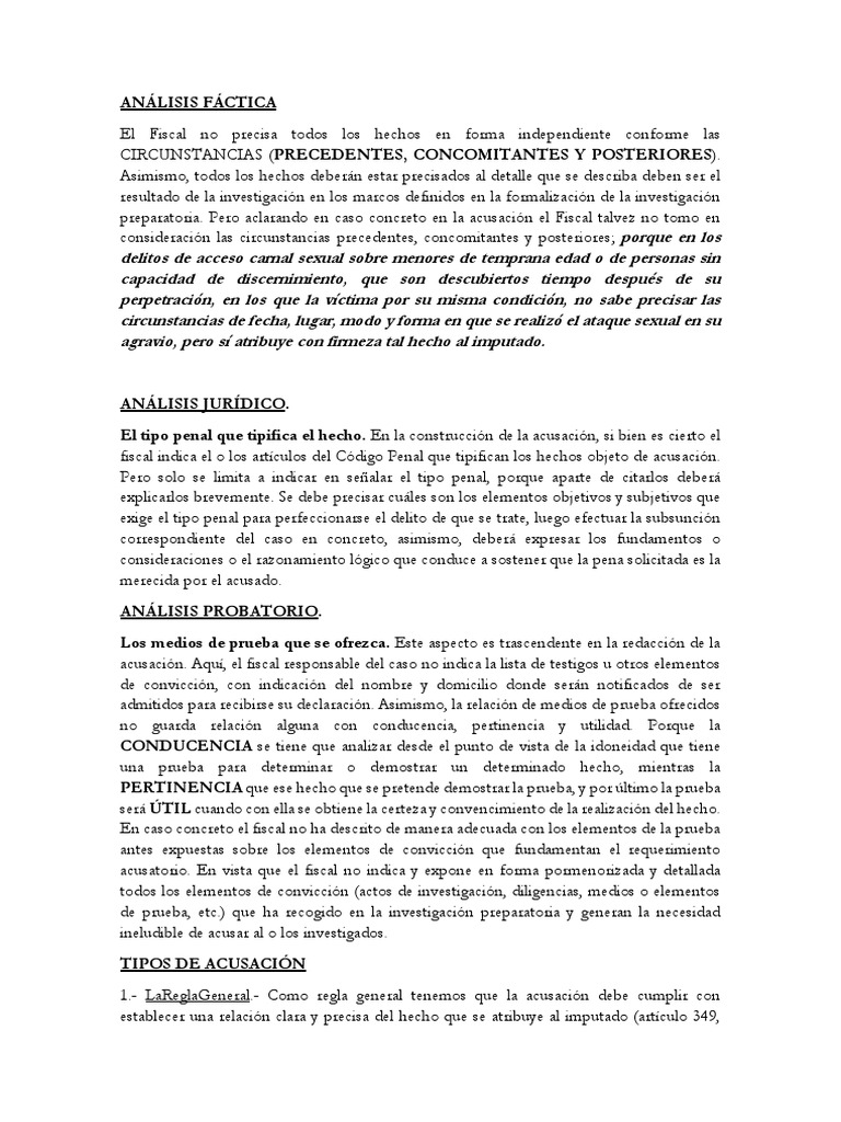 Analisis Factico, Juridico, Probatorio. | PDF | Procedimiento Criminal ...