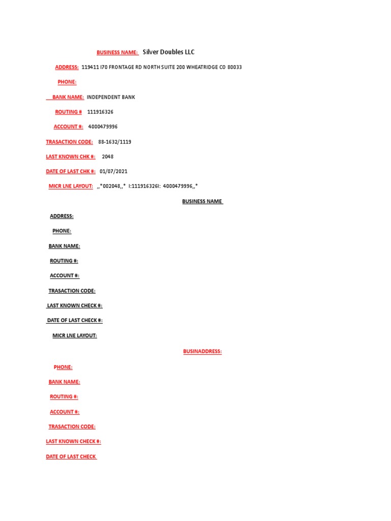 Business Checking Info | PDF