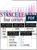 Four Corners Game: Distance Learning
