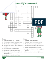 Christmas Elf Crossword Activity Sheet English - Ver - 1