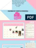 Pastel Blue and Pink Line Pattern Classroom Calendar
