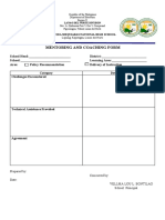 Mentoring and Coaching Form: Placida Mequiabas National High School