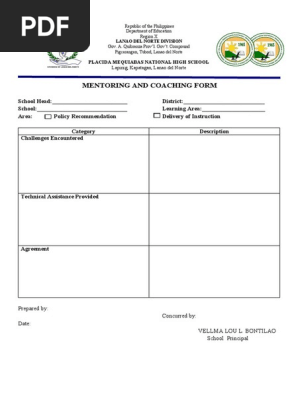 Coaching and Mentoring Form