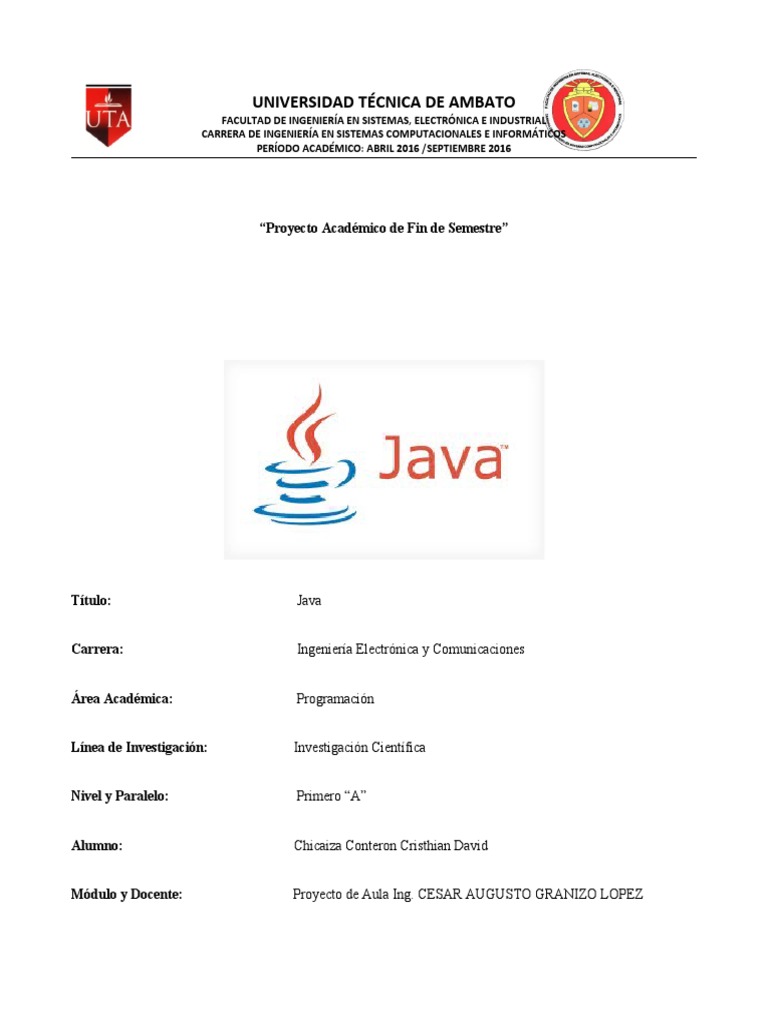 Proyecto Java en NetBeans 2016 | PDF | Java (lenguaje de programación ...