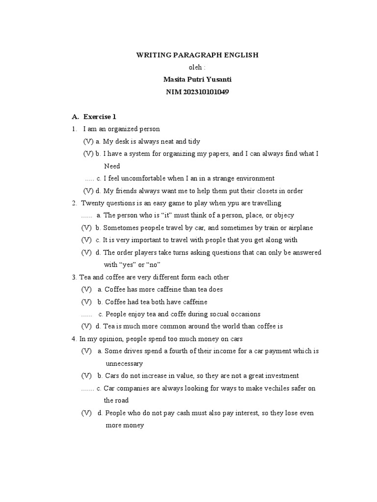 Writing Effective English Paragraphs | PDF | Sports & Recreation ...